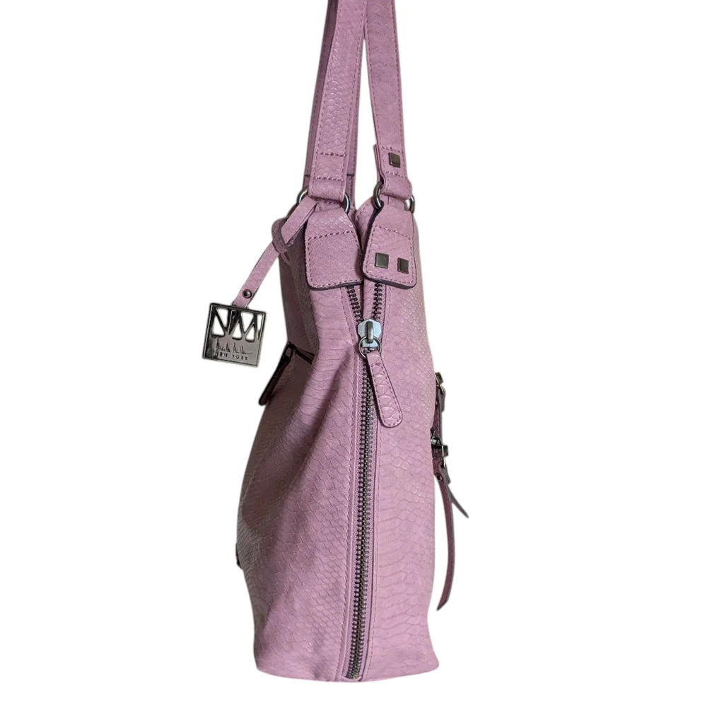 Nicole Miller Faux Leather Hobo Bag